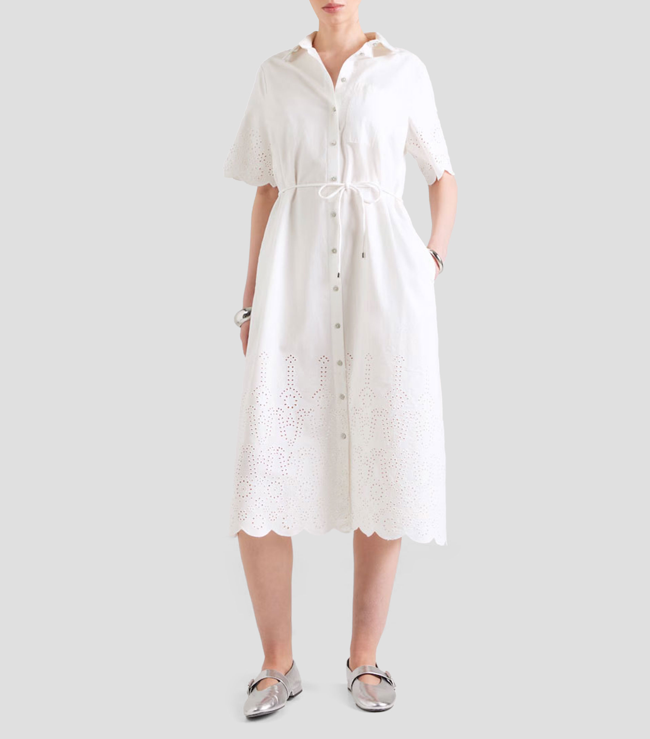 Vestido midi liso Mujer